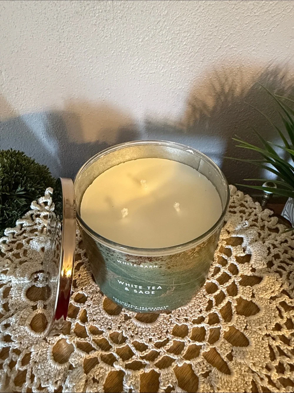 White Barn Green White Tea & Sage Decorative Jar Candle with Metallic Lid - Picture 3 of 4